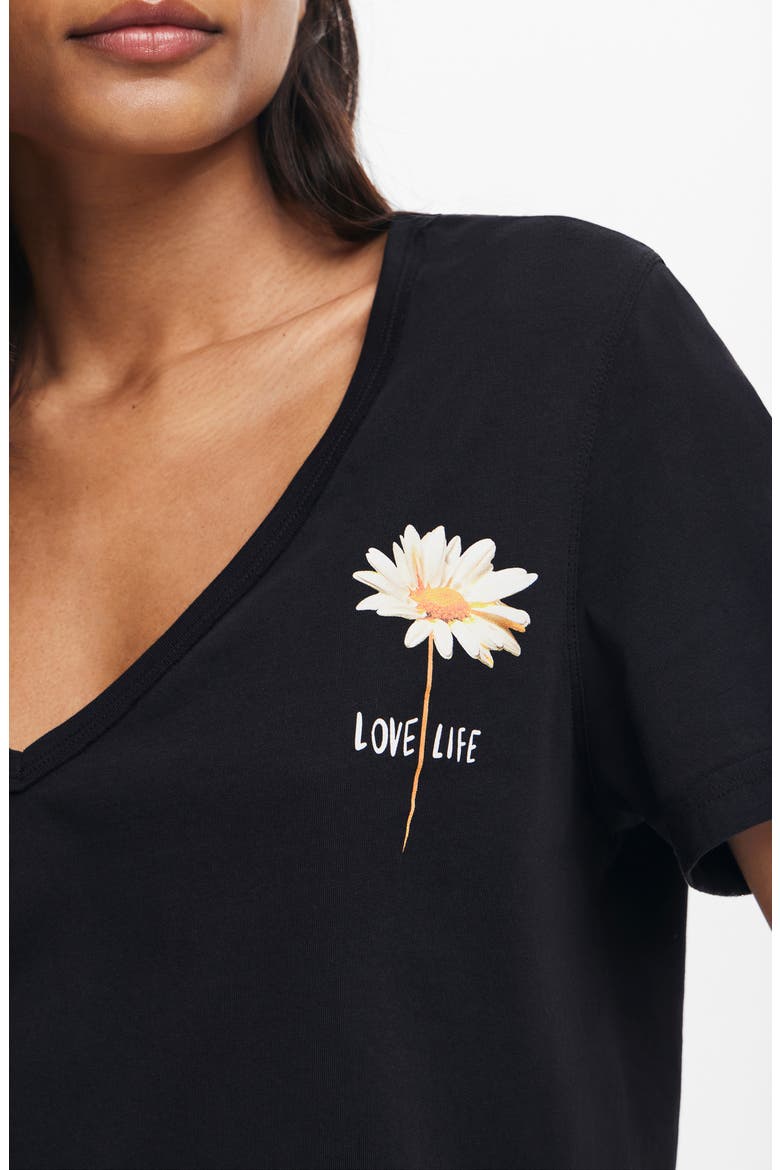 Vini Floral Cotton Graphic T-Shirt, Alternate, color, BLACK