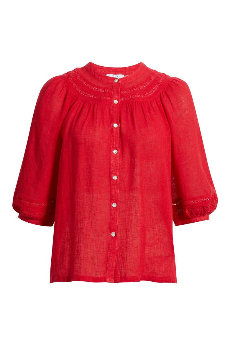 x Giadzy Theia Button-Up Top, Alternate, color, TOMATO