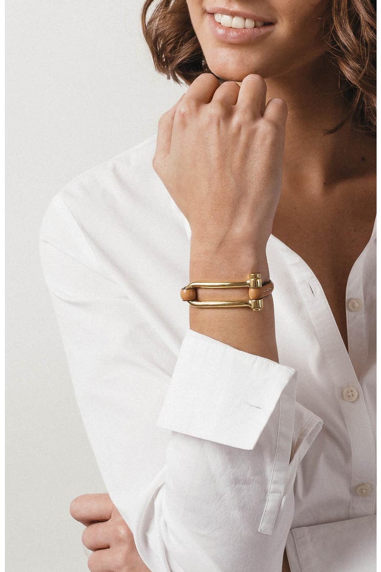 Koa Shackle Bracelet, Alternate, color, Gold