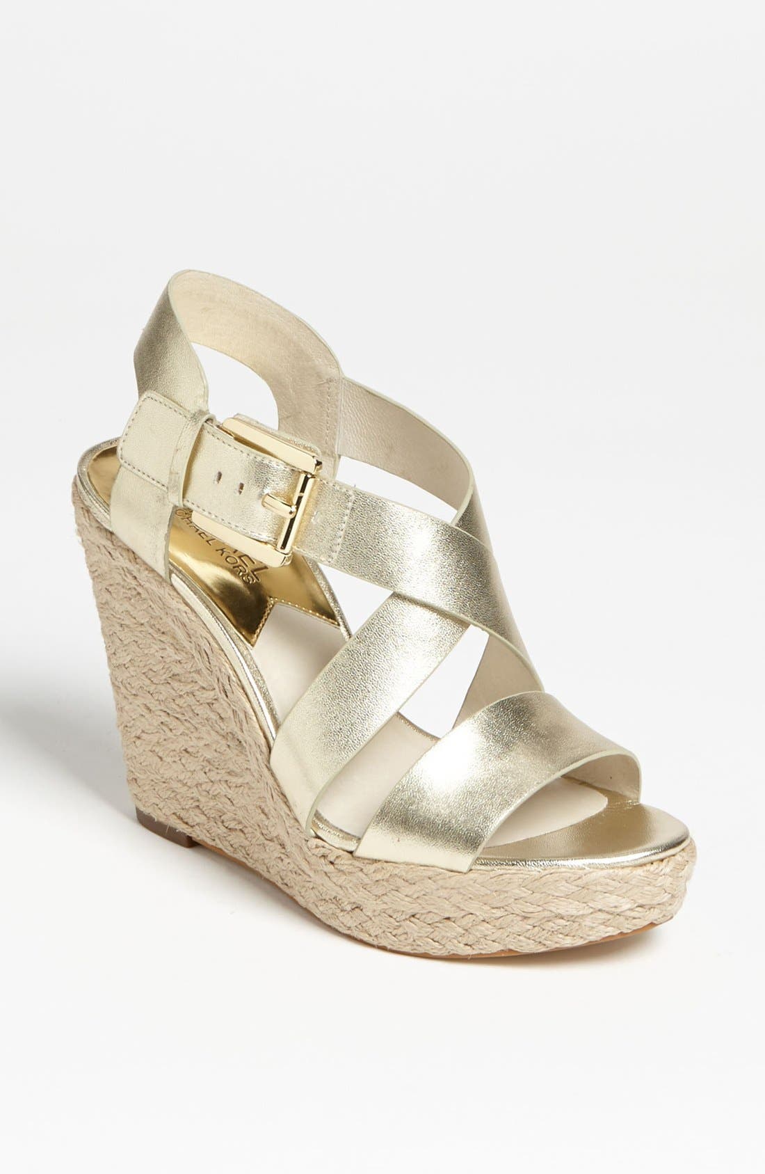 'Giovanna' Wedge Sandal, Main, color, PALE GOLD