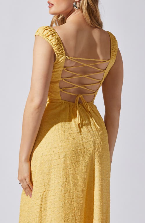 Astr The Label Crinkle Maxi Dress In Yellow