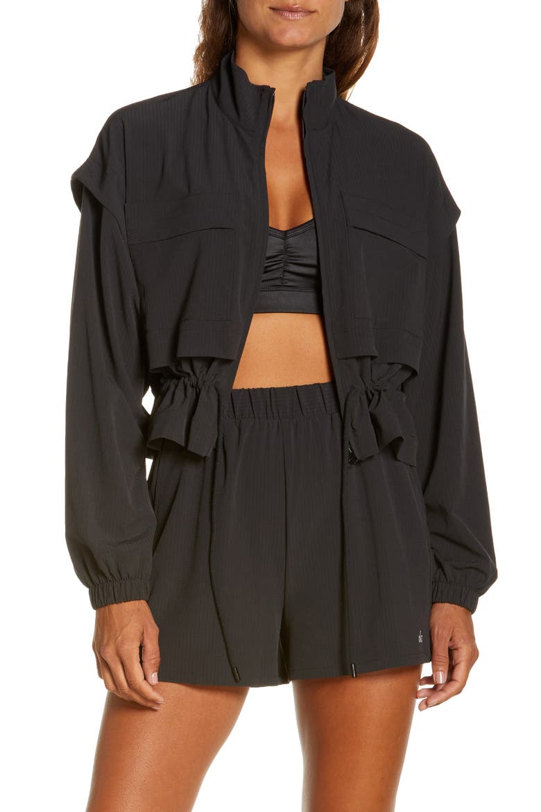 Ready Set Stretch Seersucker Jacket, Main, color, BLACK