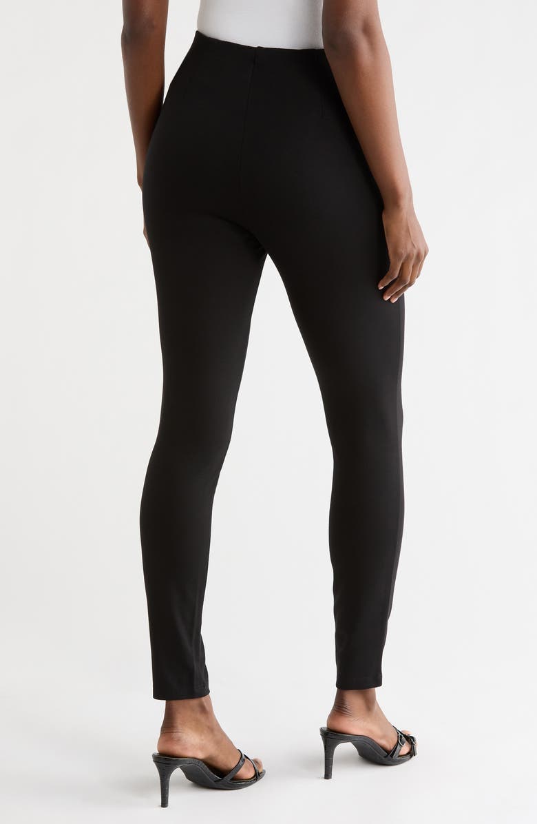 T Tahari Slim Leg Ponte Pants, Alternate, color, Black