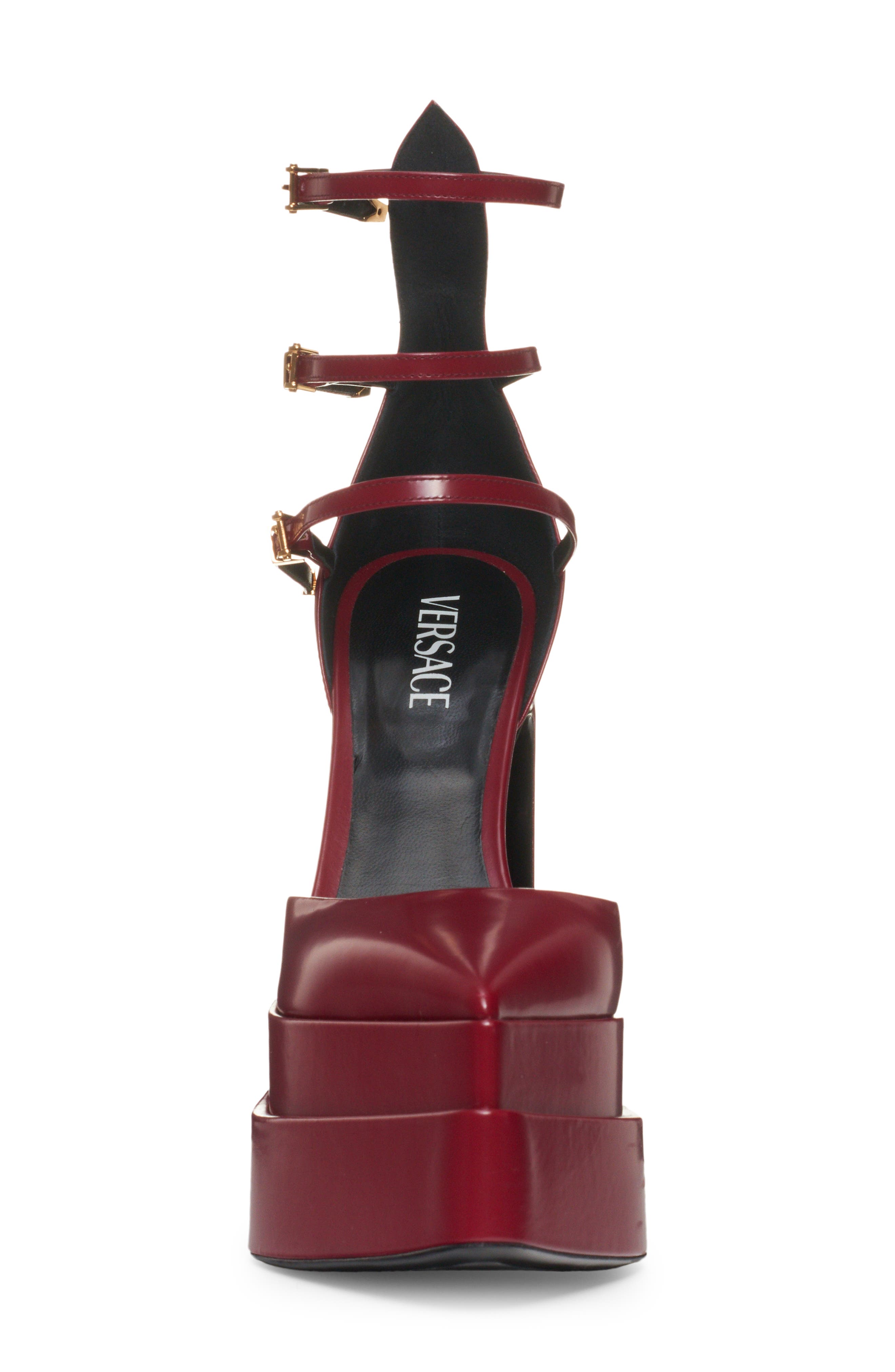Versace Triple Strap Platform Pump, Alternate, color, 