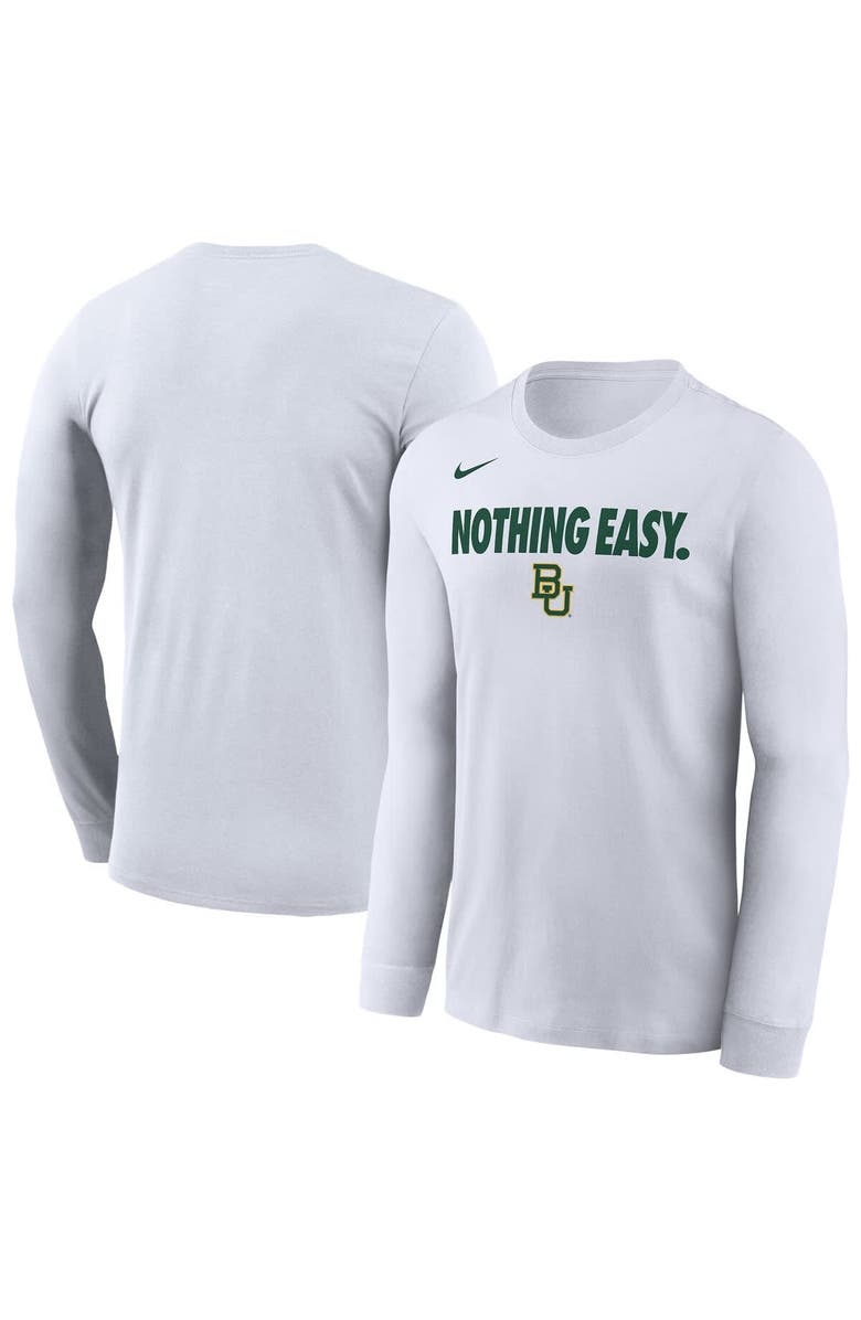 Nike Men's Nike White Baylor Bears 2025 On-Court Bench Long Sleeve T-Shirt, Main, color, 