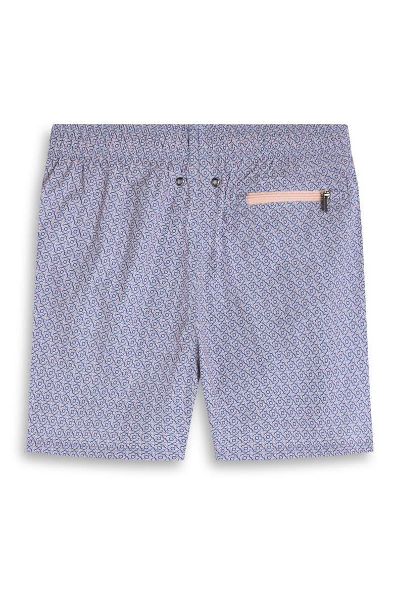 Kai Geo Print Swim Trunks, Alternate, color, PEACH