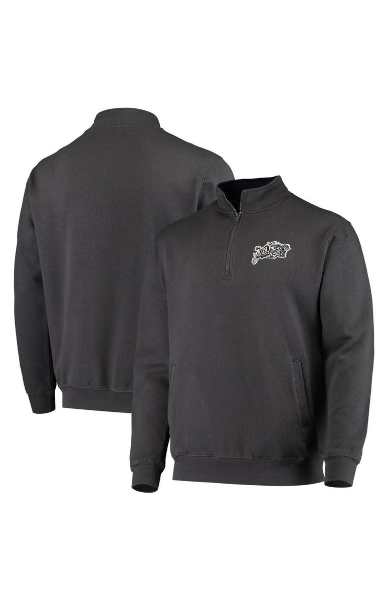 COLOSSEUM Men's Colosseum Charcoal Navy Midshipmen Tortugas Logo Quarter-Zip Jacket, Main, color,