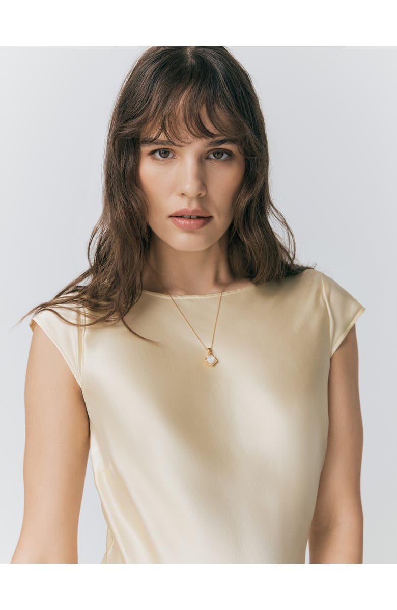 Ghost London Averie Boat Neck Satin Maxi Dress, Alternate, color, Buttermilk