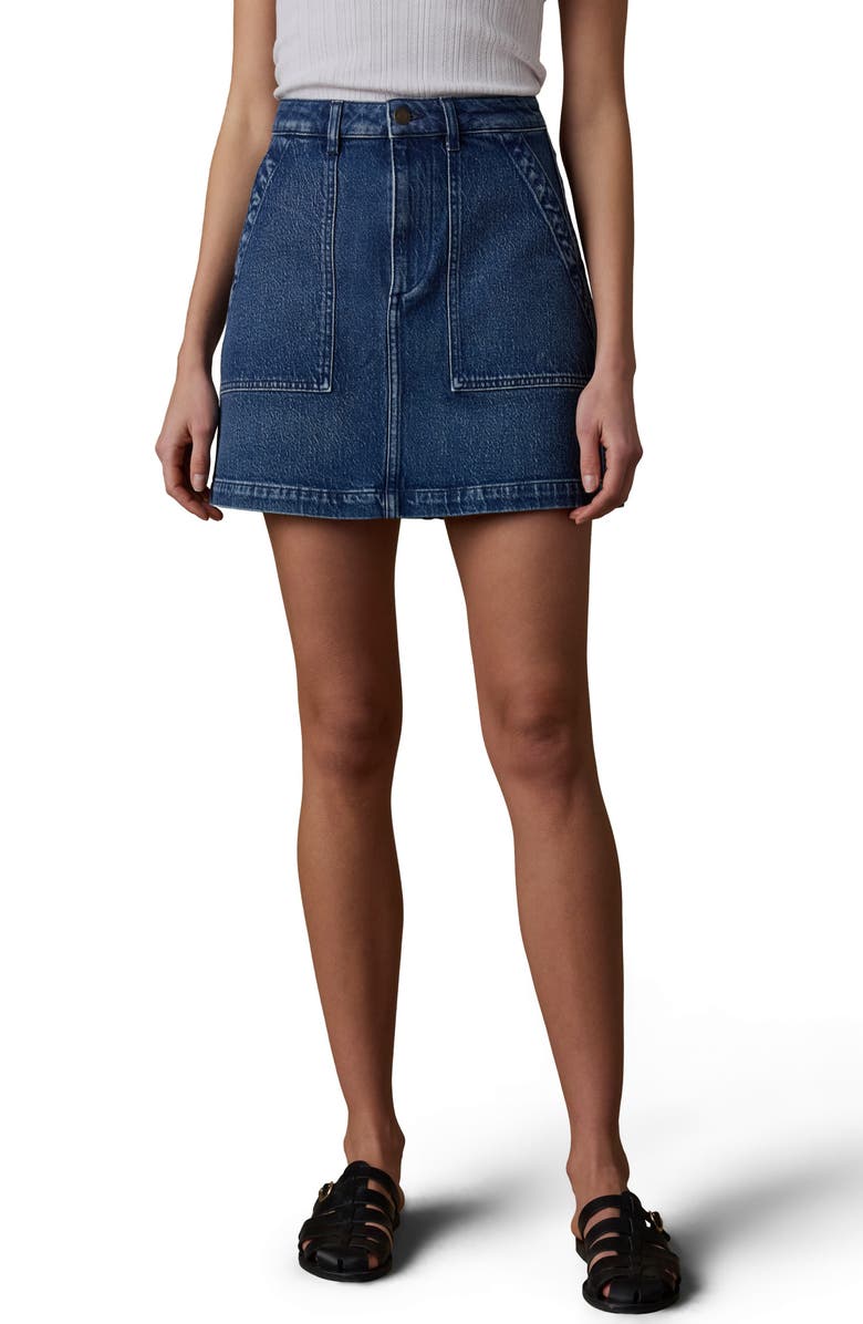 Faherty Solstice Denim Utility Miniskirt, Main, color, Bay Drift Wash