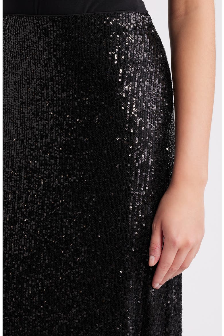 Sequin Maxi Skirt, Alternate, color, ANNE BLACK