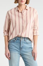 Melrose and Market Stripe Button-Up Shirt