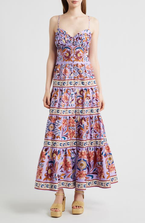 Flower Tiles Maxi Sundress