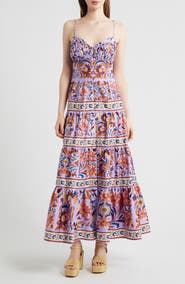 FARM Rio Flower Tiles Maxi Sundress