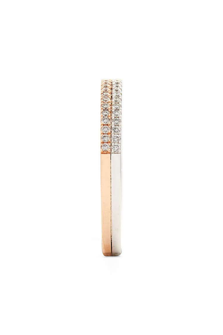 Duo Metal Diamond Double Stacked Ring (Nordstrom Exclusive), Alternate, color, TWO TONE