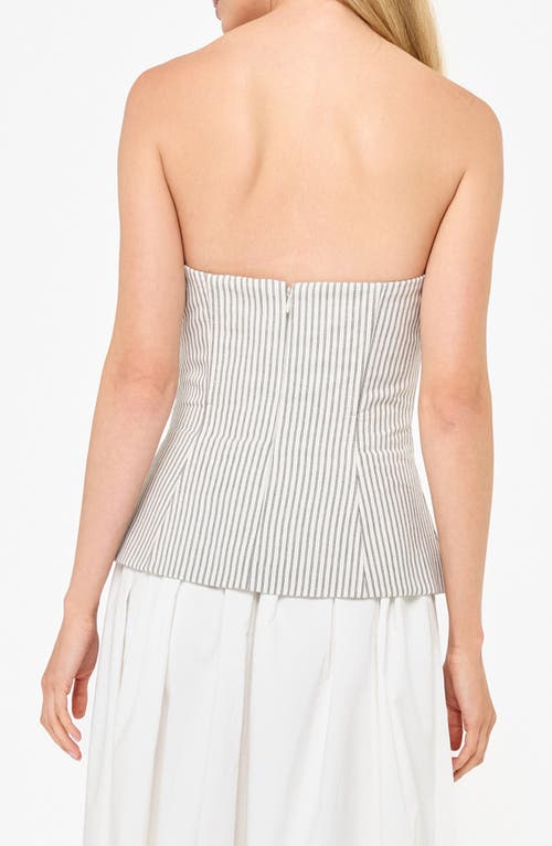 Cami Nyc Nineveh Stripe Strapless Cotton & Linen Top