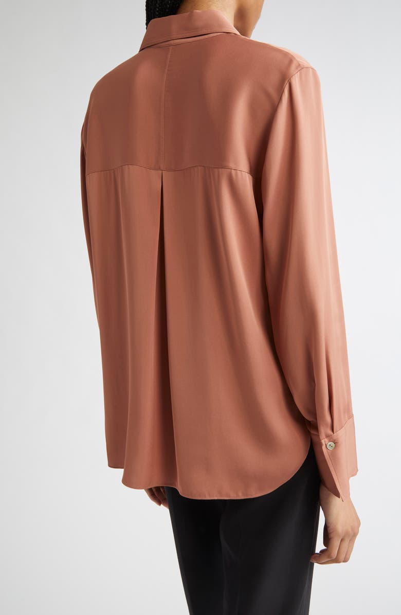 Vince Stretch Silk Button-Up Shirt, Alternate, color, Vintage Rose
