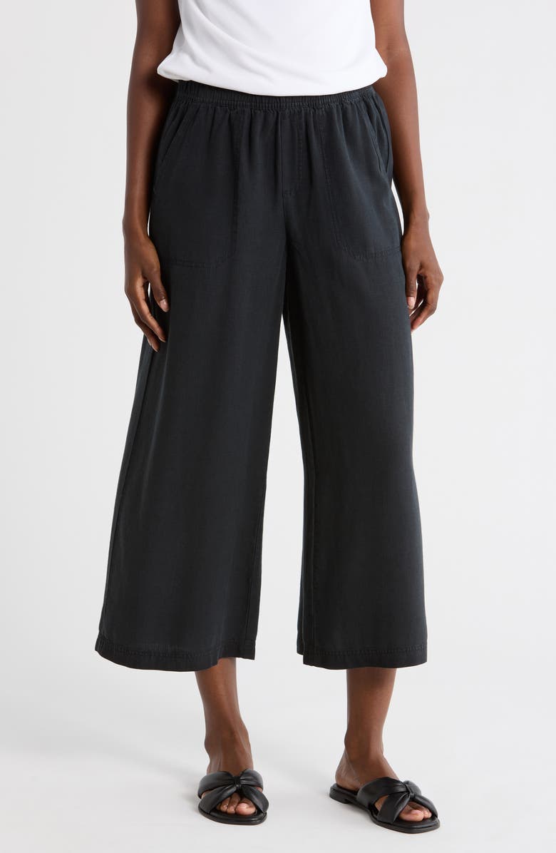 Splendid Angie Cropped Palazzo Pants, Main, color, Black