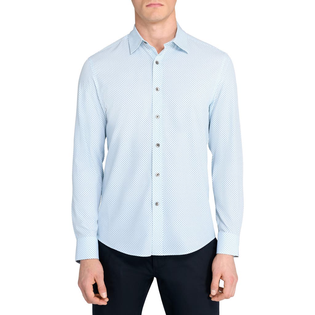 Wrk W.r.k Abstract Cube Print Performance Button-up Shirt