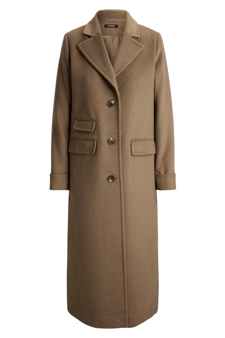 Longline Wool Blend Reefer Coat, Alternate, color, TRUFFLE