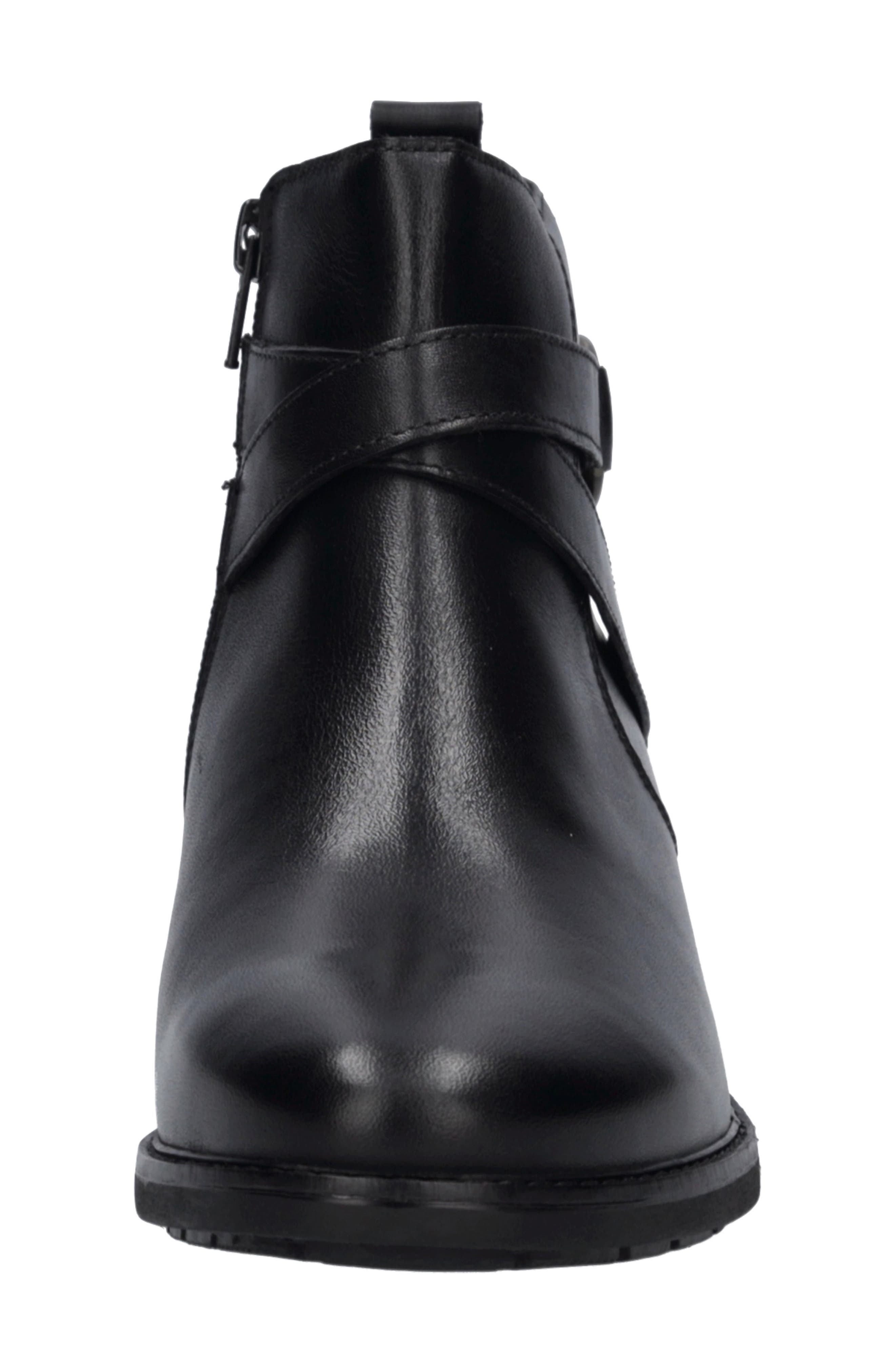 Kate 04 Leather Bootie, Alternate, color, BLACK
