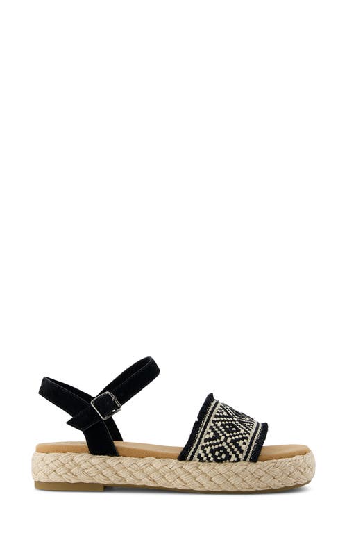 Toms Abby Flatform Espadrille Sandal In Black
