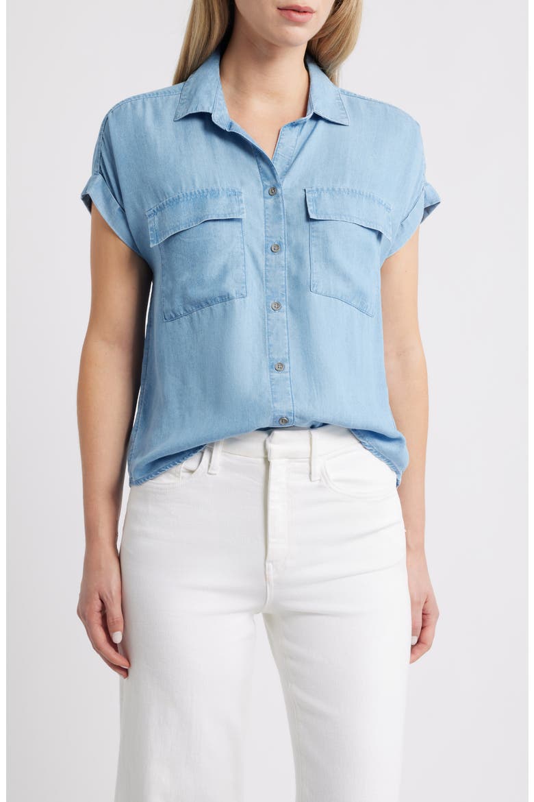 Beatrix Denim Button-Up Shirt, Main, color, LIGHT WASH