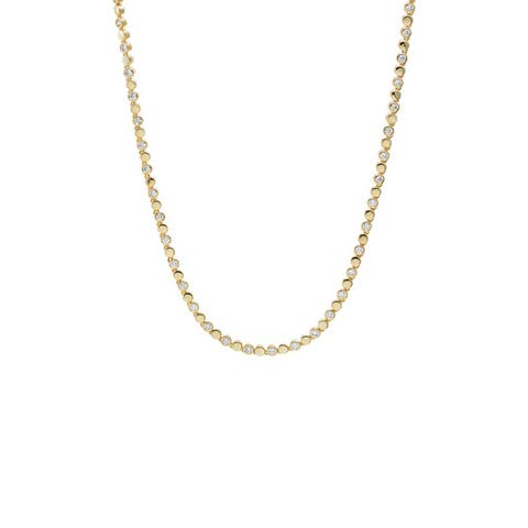 Dainty Pave Beaded Chain Necklace