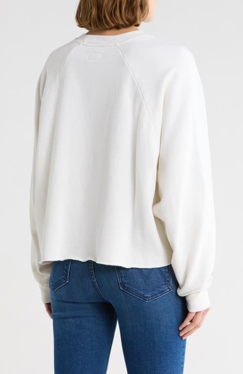 Mother The Boost Crop Pullover Sweatshirt In White