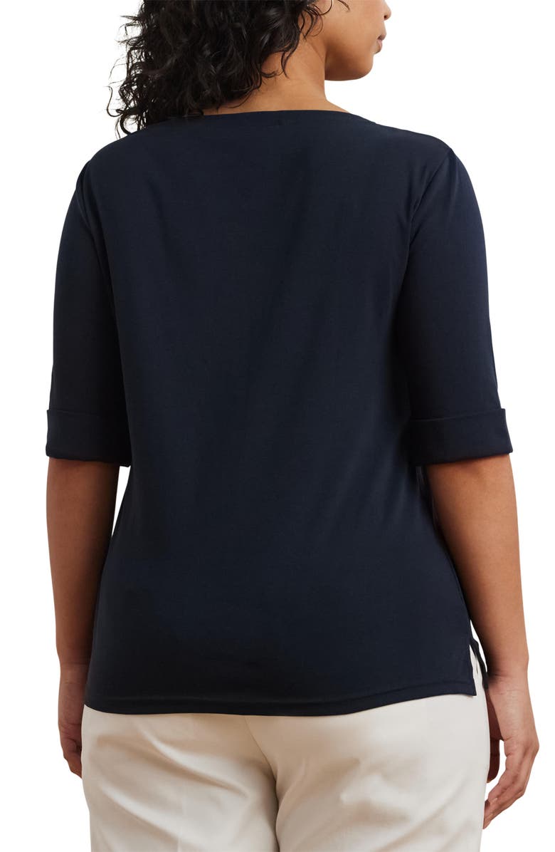 Lauren Ralph Lauren Boat Neck Top, Alternate, color, Lauren Navy