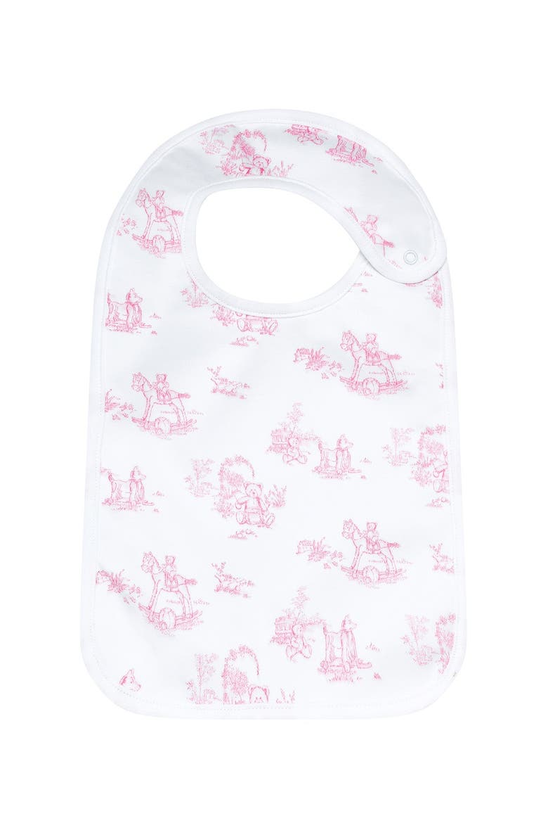 Baby Boy Cotton Feeding Bib, Alternate, color, Pink