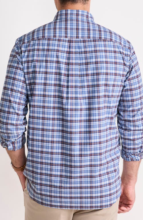 Vineyard Vines Faraway Performance Cotton Blend Button-down Shirt In Blue