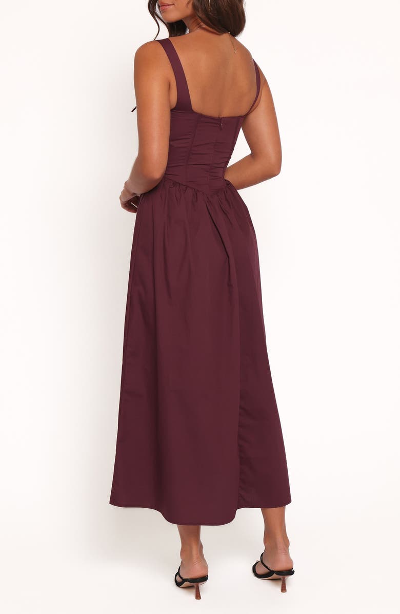 Petal & Pup Zenobia Corset Midi Dress, Alternate, color, Cherry
