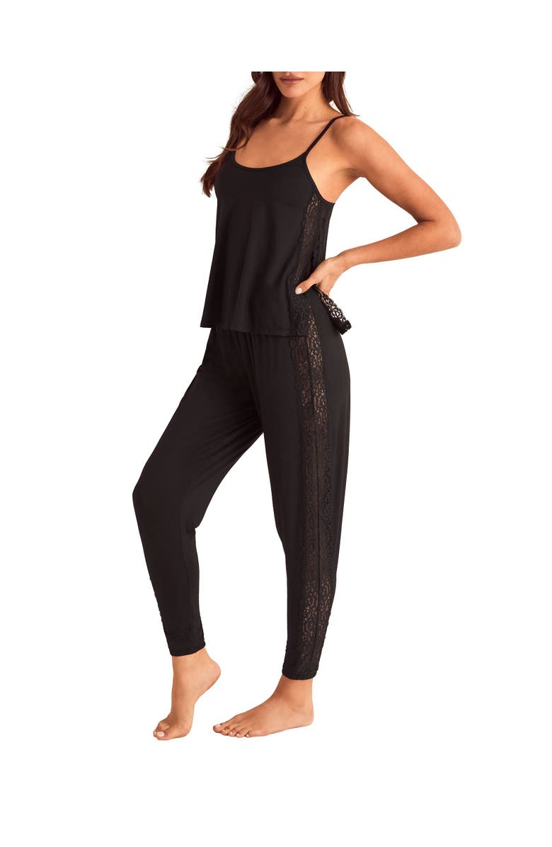 Adore Me Marsha Pajama Cami & Jogger Set, Main, color, Black