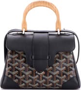 Pre-Owned Goyard Saigon Top Handle Bag Coated Canvas with Leather Mini