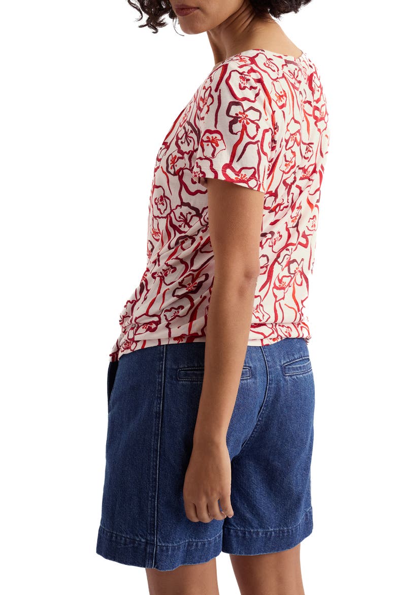 Appletree Floral Keyhole T-Shirt, Alternate, color, POPPY STEMS CHALK
