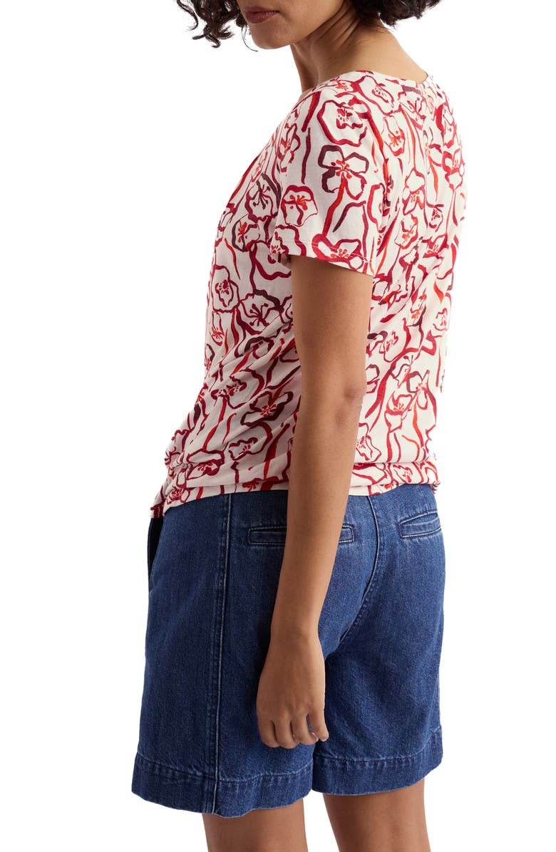 Seasalt Cornwall Appletree Floral Keyhole T-Shirt, Alternate, color,