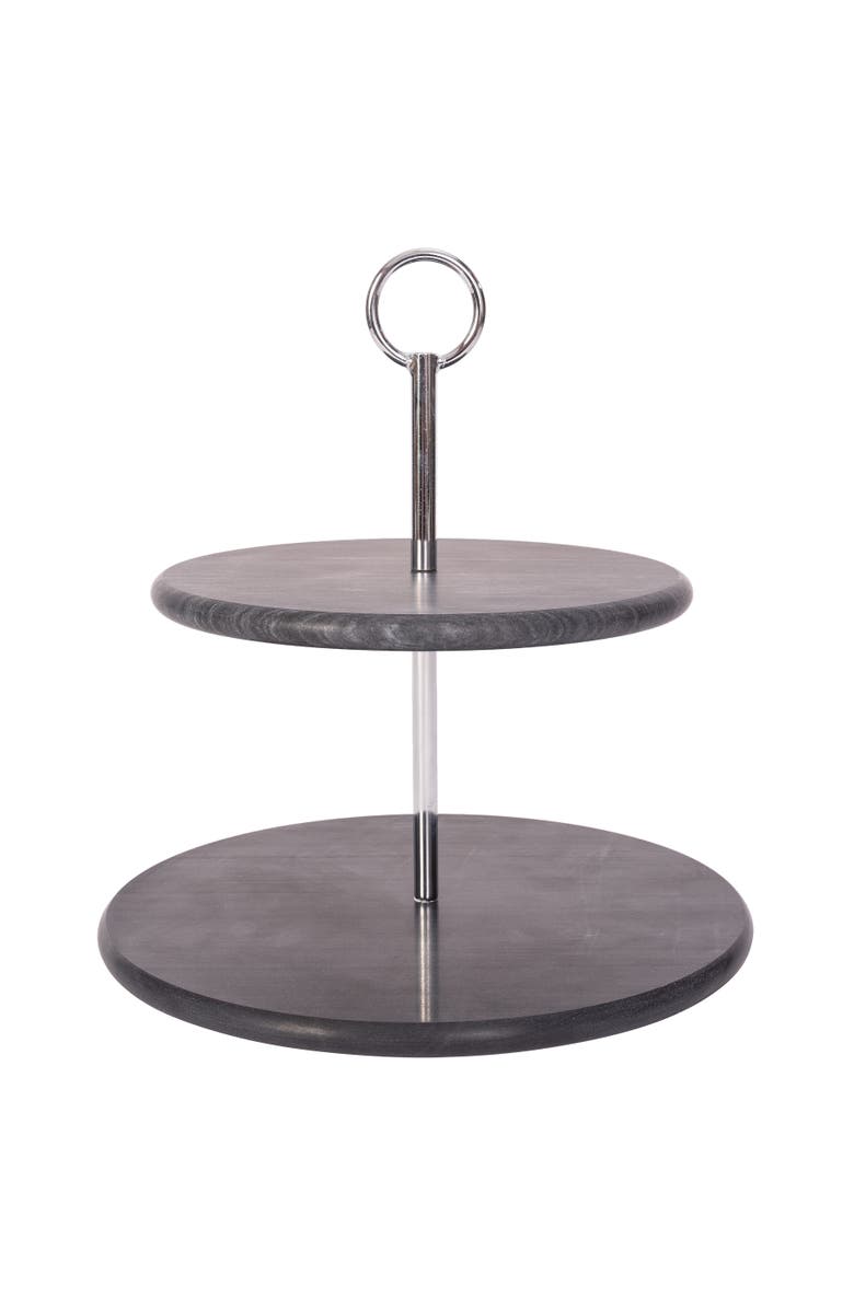 Artifacts Trading Company<sup>™</sup> Artifacts Trading Company 2-Tier Round Dessert Plate, Main, color, Black Matte