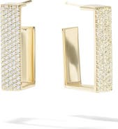 LANA Vanity 14K Gold Geometric Diamond Hoop Earrings