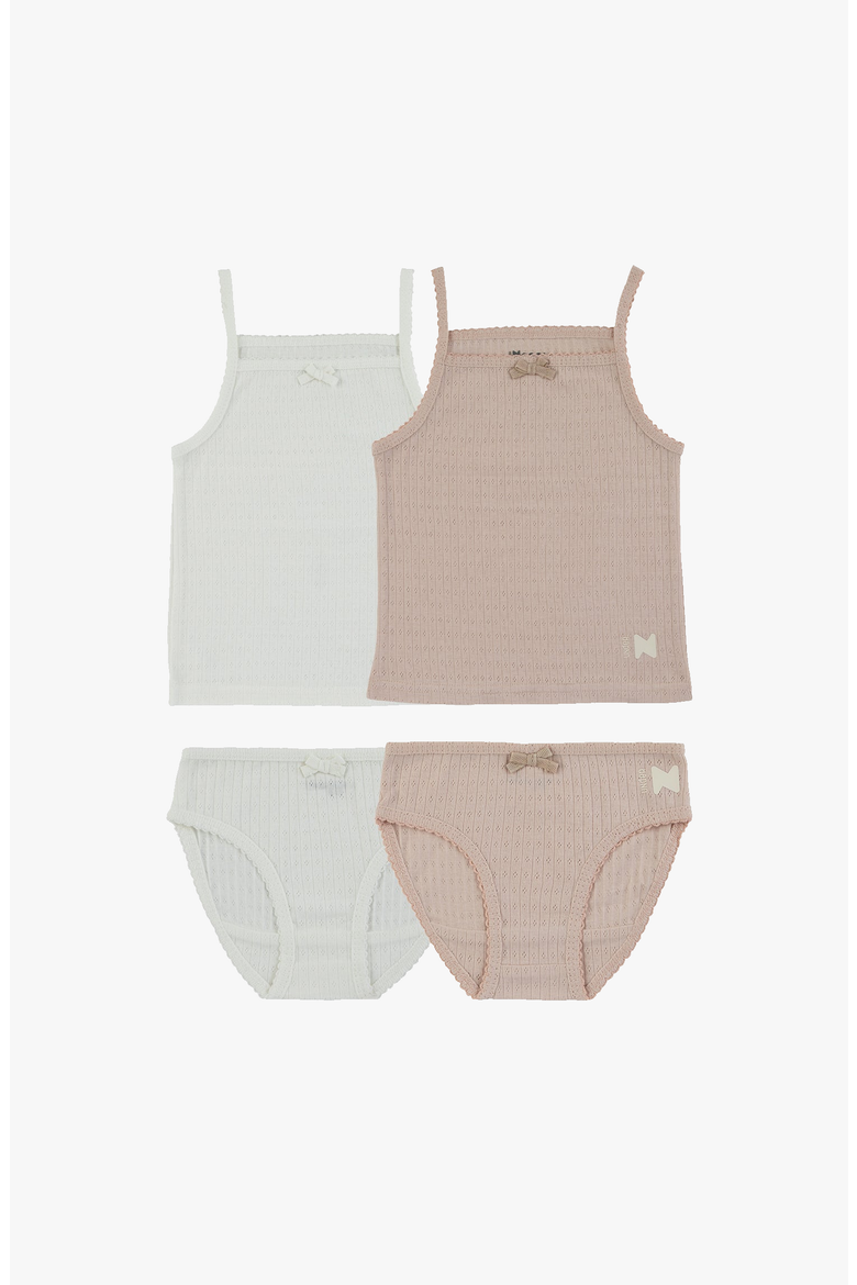 Pointelle Loungewear Set, Main, color, Mauve / White