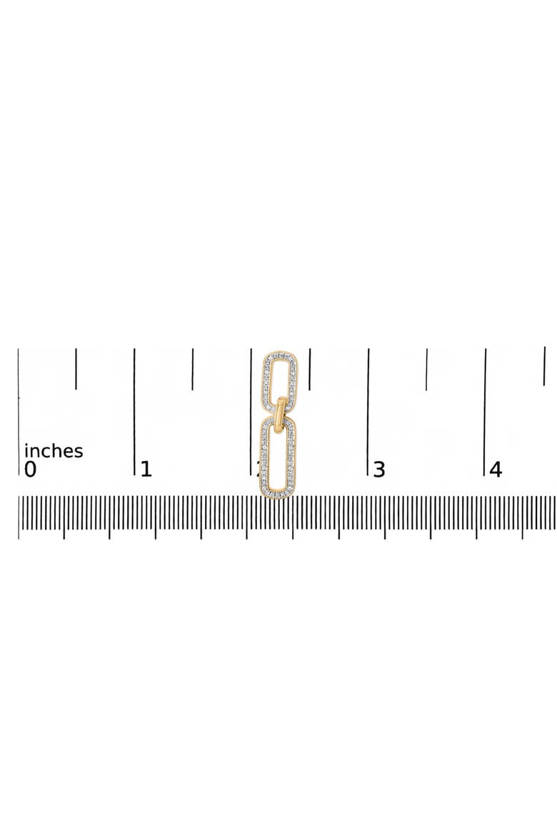 Gold Vermeil 1/10 Cttw Diamond Cttw Bold Paperclip Earring, Alternate, color, Silver