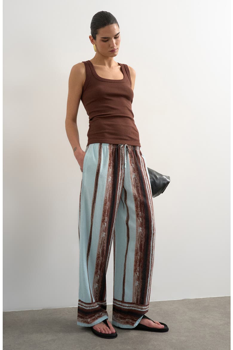 Stripe Linen Blend Pants, Alternate, color, MULTI