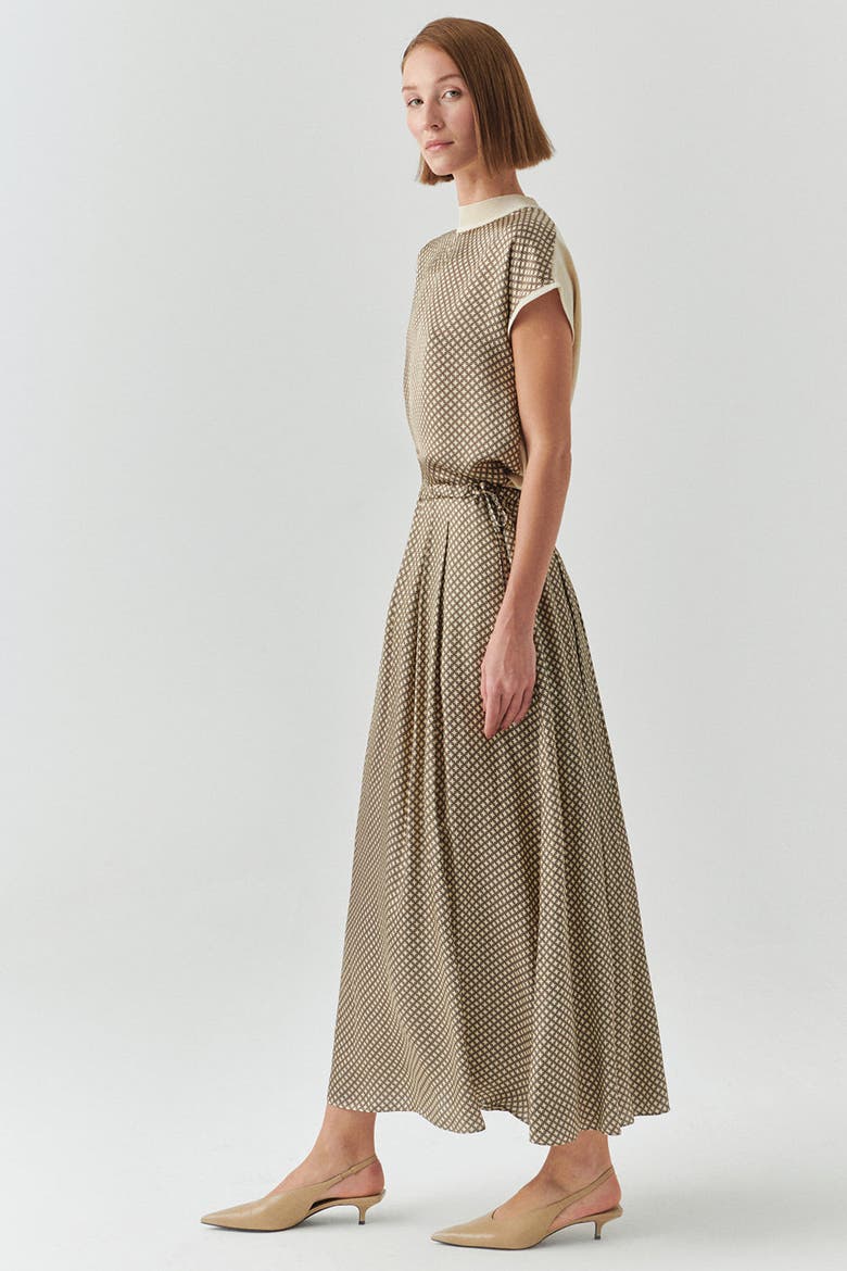 Dalia Midi Skirt, Alternate, color, Beige