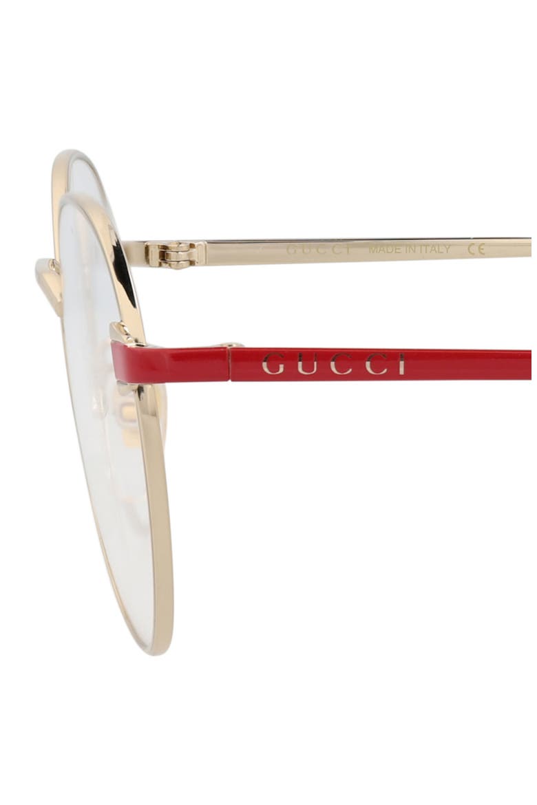 54mm Round Optical Glasses, Alternate, color, GOLD RED TRANSPARENT