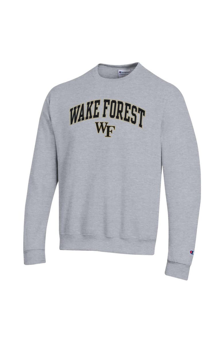 Champion Men's Champion Heather Gray Wake Forest Demon Deacons Arch Over Logo Pullover Sweatshirt, Alternate, color, Heather Gray