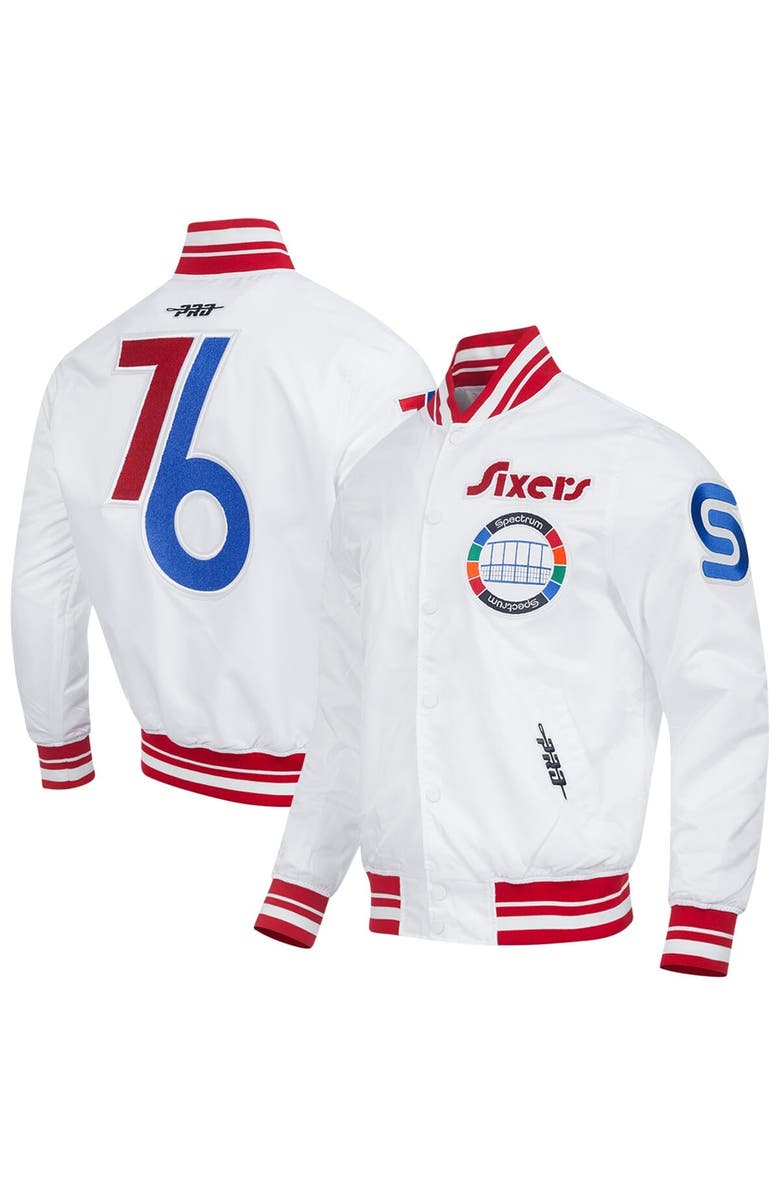 PRO STANDARD Men's Pro Standard White Philadelphia 76ers 2024/25 City Edition Chenille Satin Full-Snap Jacket, Alternate, color, 