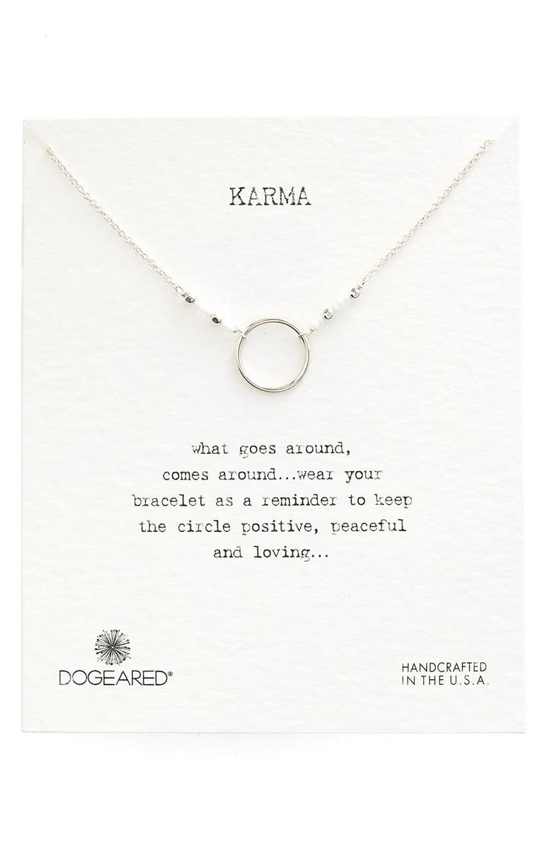 Dogeared 'Karma' Beaded Pendant Necklace, Main, color, 
