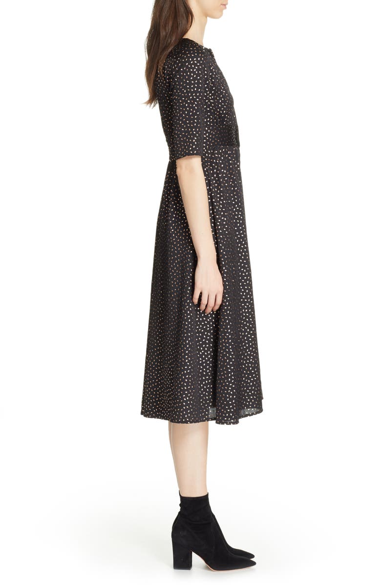 ba&sh Gala Foil Print Midi Dress, Alternate, color, 