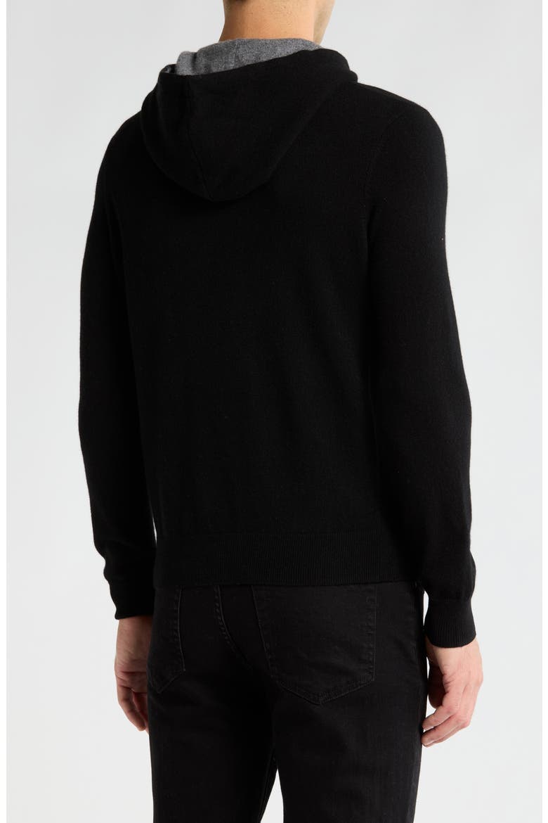 Relaxed Cashmere Hooded Sweater, Alternate, color, BLK