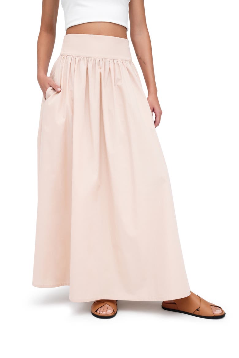Raven Cotton Poplin Maxi Skirt, Main, color, LIGHT BEIGE