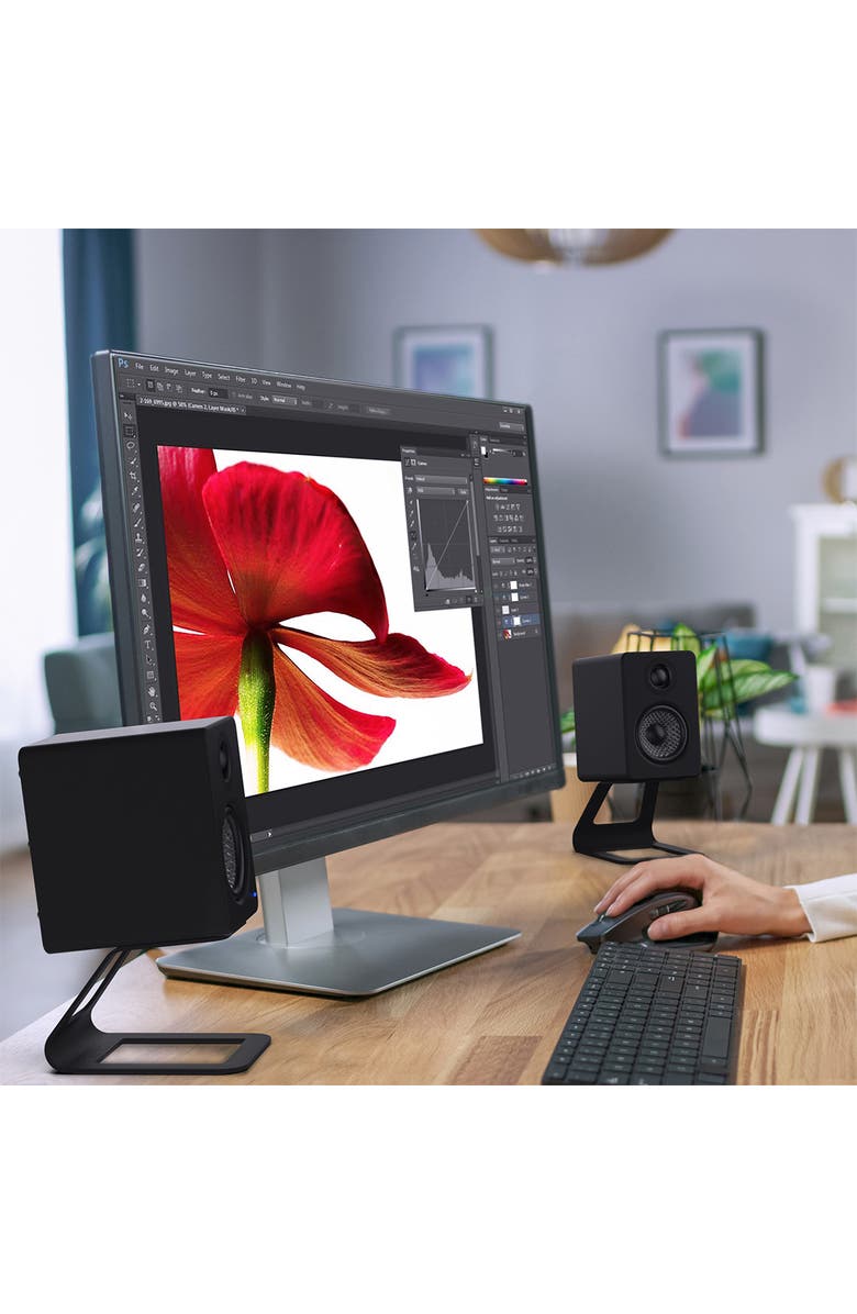 Kanto YU2 Powered Desktop Speakers - Pair, Alternate, color, Matte Black